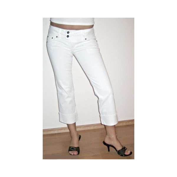 Tříčtvrteční kalhoty Guess bílé